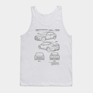 Tesla Model X Patent Black Tank Top